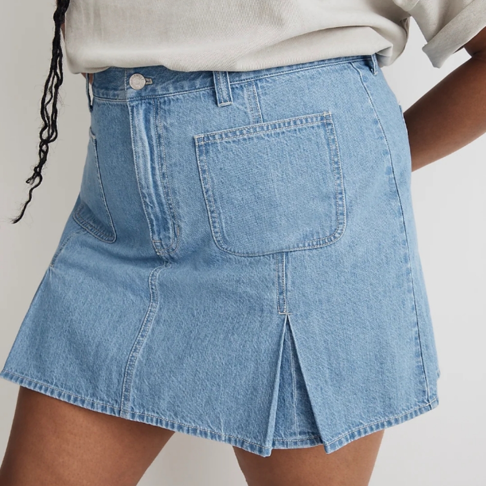 MADEWELL Pleated Denim Mini NWT - Picture 5 of 9